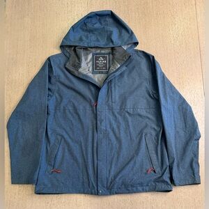 😎 Men’s Alpine Design Blue Hooded All Weather Jacket with Zippered Pockets